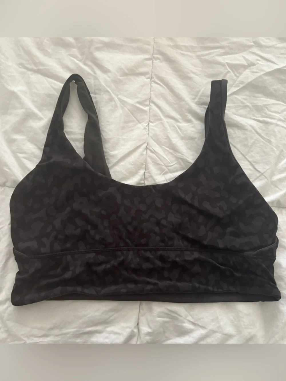 Lululemon athletica Black/ Grey Camo-Pattern reversible Sports Bra Size 12